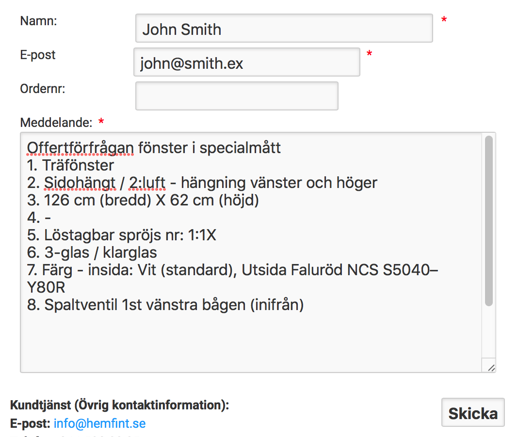 offertförfrågan fönster sepecialmått till fönster