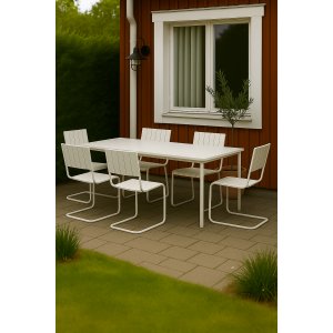Matgrupp Holmsund bord 120x80 cm med 6st stolar - Vit Matgrupp Holmsund bord 120x80 cm med 6st stolar - Vit