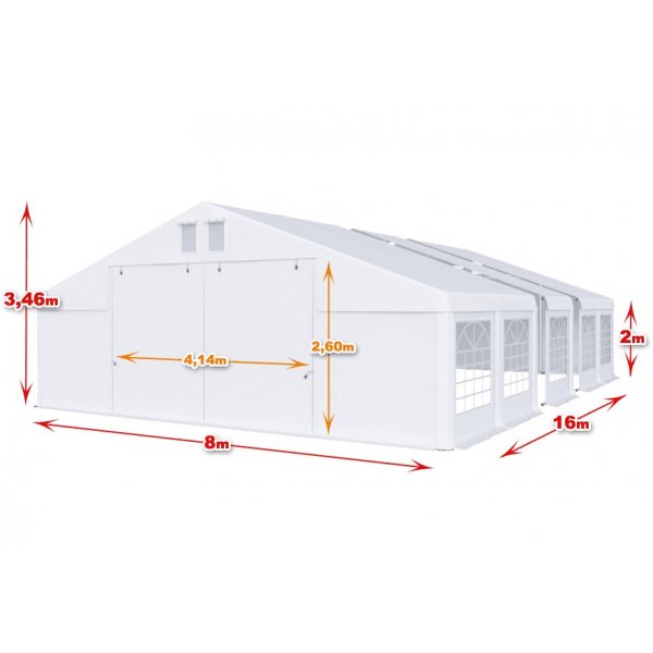 Partyzelt aus PVC - 8 x 16 m