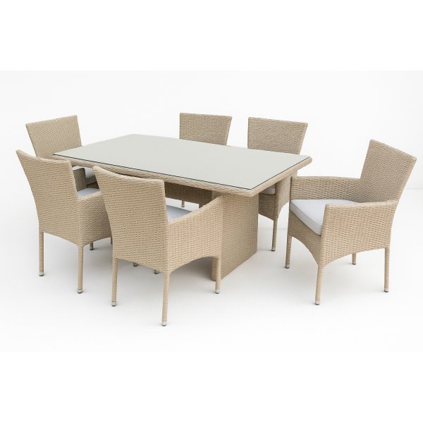 Utematgrupp – Hampton & Menton | Naturfärgat | 6 st stolar Utematgrupp – Hampton & Menton | Naturfärgat | 6 st stolar